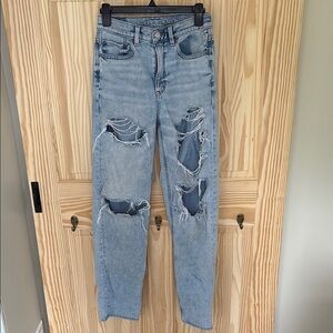 American Eagle Outfitters Blue Boyfriend Jeans Distressed